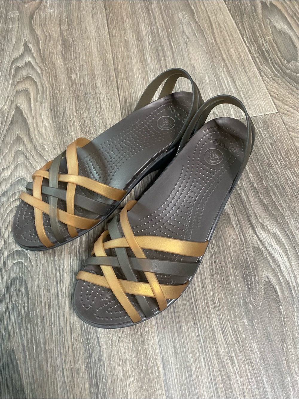 Crocs Women Isabella Huarache Strap Brown Espresso Sandal Water Resistant - Picture 6 of 6